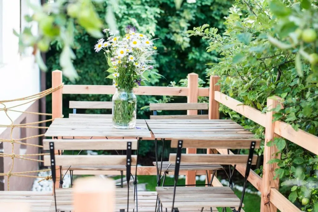 Private wooden terrace at Nature nook